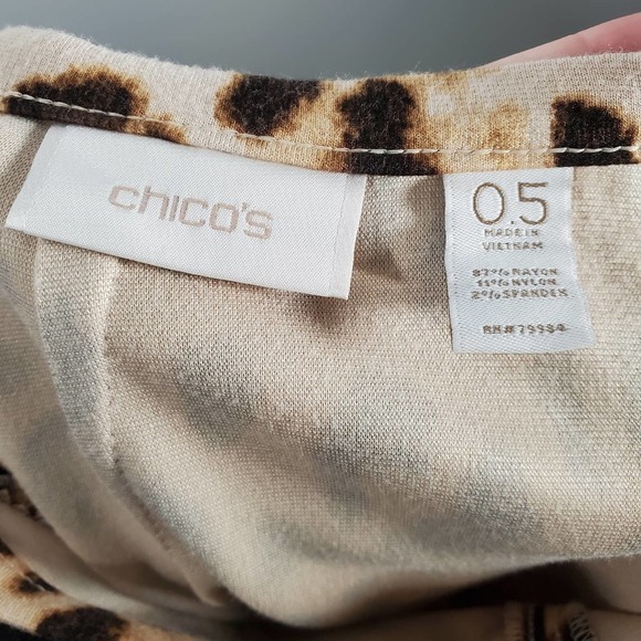 Chico's Leopard Print Pencil Skirt Tan Black Size .5 / Small - Picture 7 of 10
